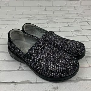 Alegria by PG Lite. slip on shoes Size 40/8 Black silver gray Cushioned